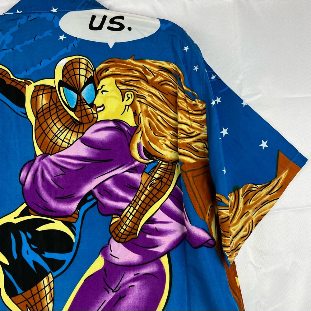 Spider-Man Short Sleeve Shirt Size‎ Large Blue Black - Picture 14 of 15